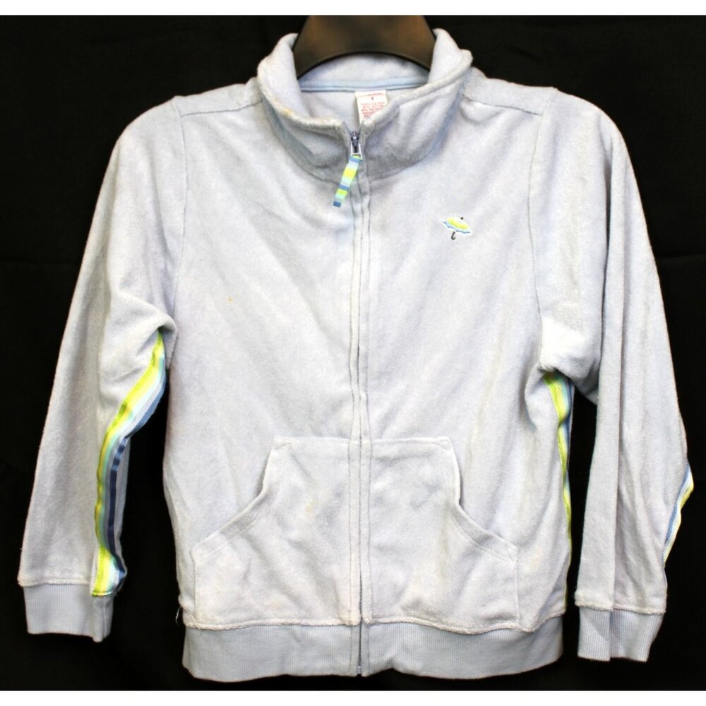 NEW 2003 Gymboree Vacation Time Terry Cloth Zip up Track Jacket blue sz 9 Blue